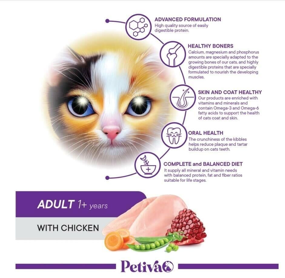 Petiva Yetişkin Kedi Tavuk Etli 3 Kg