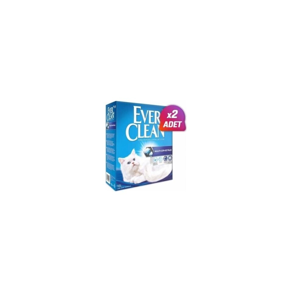 2 Adet - Ever Clean Multi Kristal Kedi Kumu 10 Lt