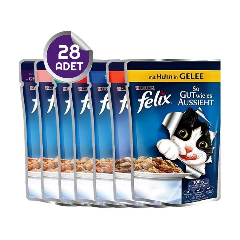 Pouch Yaş Kedi Maması Karışık Paket 26 Adet